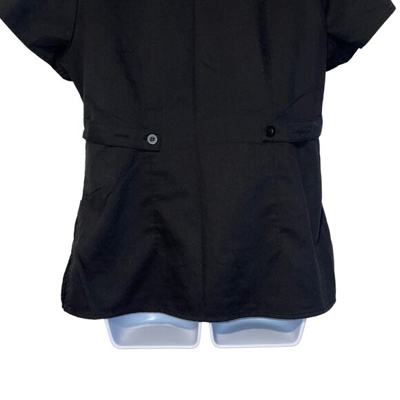 Greys Anatomy by Barco Black Womens M Scrub Top Shirt Style 4153 Pockets Solid - Picture 8 of 9